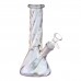 8 inch electroplated swirl glass beaker bong with metallic finish