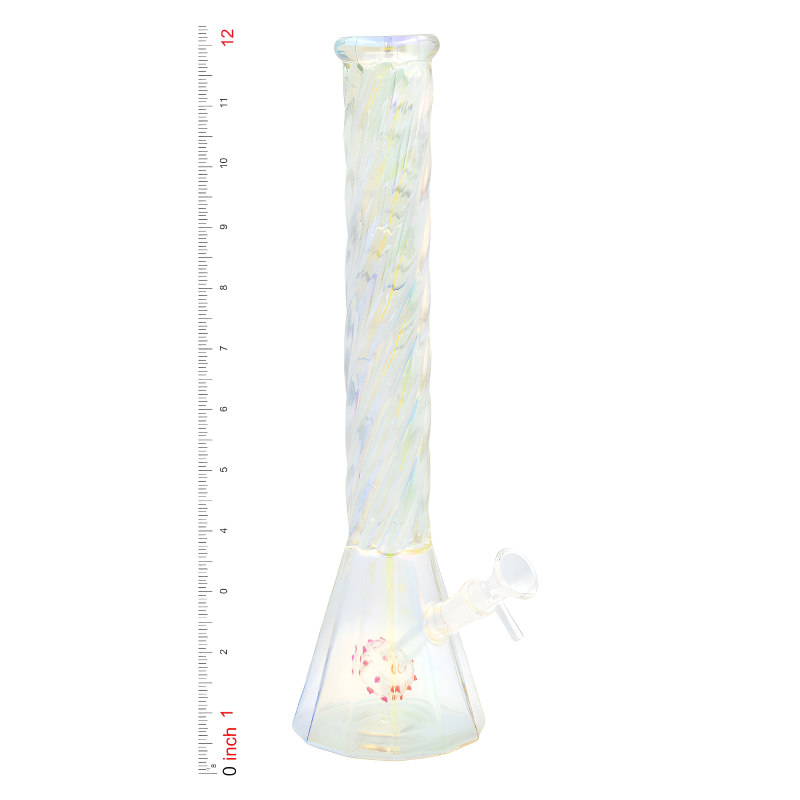 12" Twisted Tube Showerhead Perc Electroplated Beaker Water Pipe