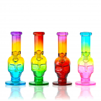 7.5" Rasta Skull w/ Quartz Banger Water Pipe - Assorted