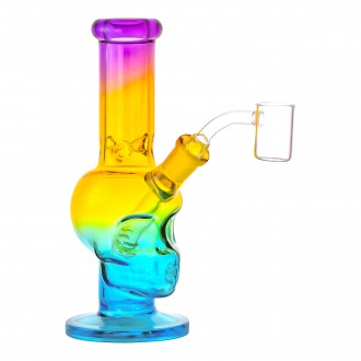 7.5" Rasta Skull w/ Quartz Banger Water Pipe - Assorted