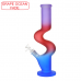 14" Tri-Color Frosted Zong Water Pipe | Premium Glass Bong Wholesale