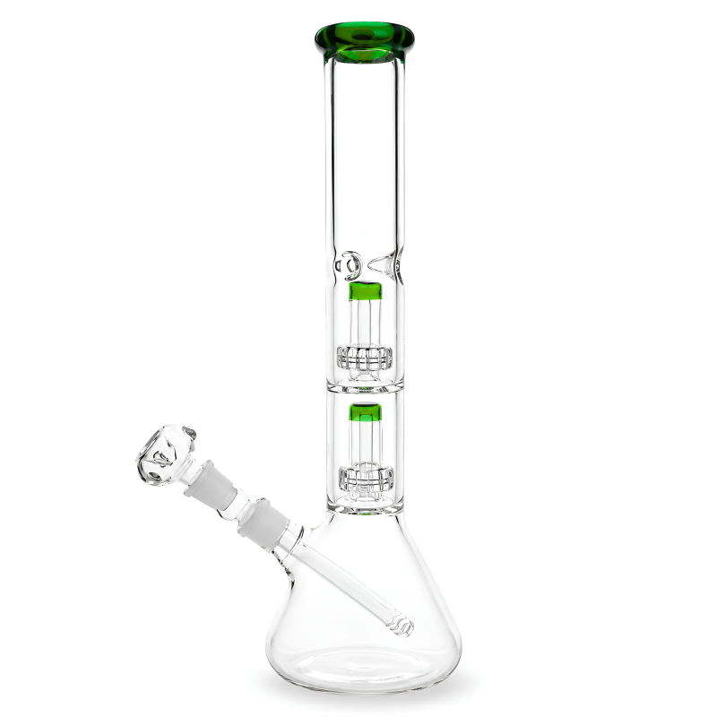16" Dual Matrix Perc Beaker Glass Water Pipe
