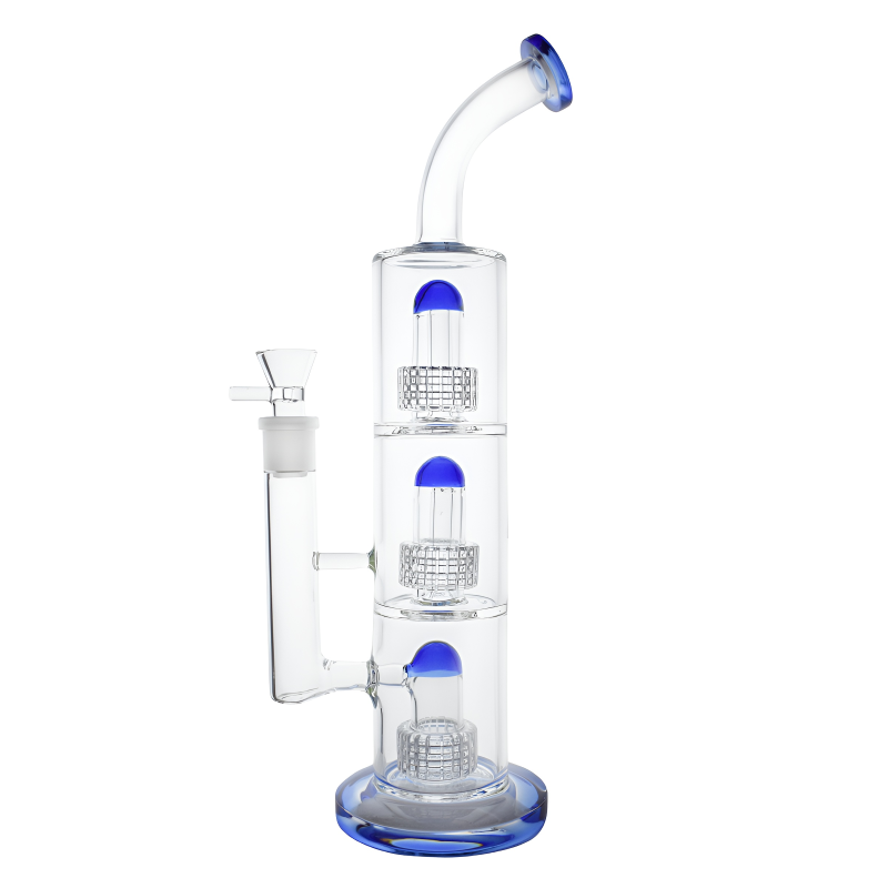 15" Triple Matrix Perc Cylindrical Glass Water Pipe