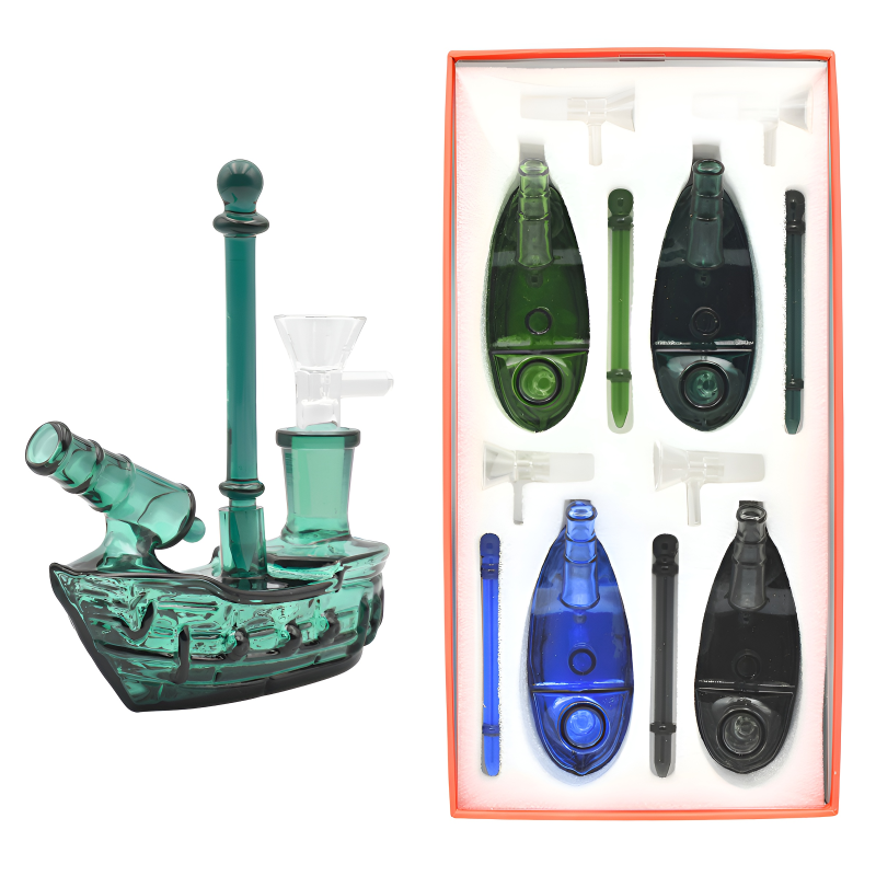 Apex – Crescent Boat Shape Water Pipe – 4ct Display