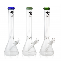 Diamond Gold Glass - 16" Ice-Pinch  Clear Beaker Water Pipe - Assorted [WPW0007-2002]