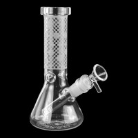 8" Etched Checkmate Beaker Water Pipe - [WPX1014]