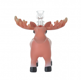 7" Majestic Moose Art Glass Water Pipe – Compact Beaker Style