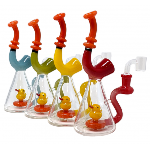 8.5" Ducky Perc Double Ring Saxophone Water Pipe Rig - [WSG010]