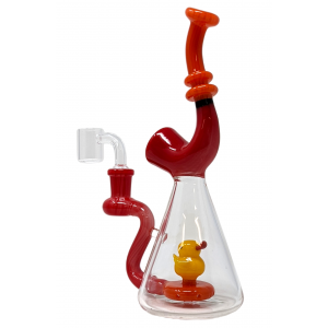 8.5" Ducky Perc Double Ring Saxophone Water Pipe Rig - [WSG010]