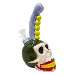 7.1" Ceramic Skull Water Pipe [WSG05]