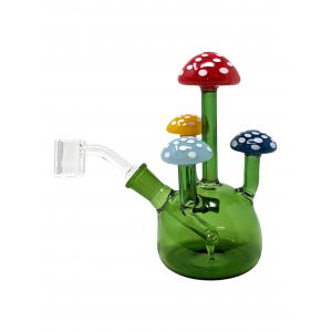 5.9" USA Color 4 Mushroom Design Water Pipe [WSG3683]