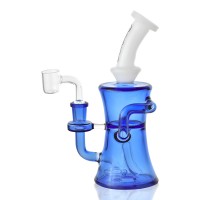 Ruckus - 8" Hourglass Shape Matrix Perc Recycler Water Pipe - [WSG4670]