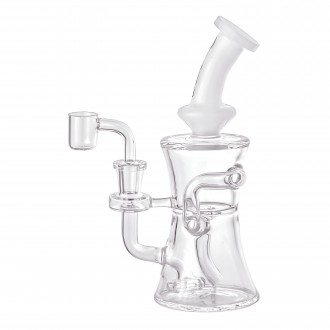 Ruckus - 8" Hourglass Shape Matrix Perc Recycler Water Pipe - [WSG4670]