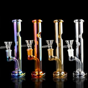7" Electroplated Straight Tube Bong