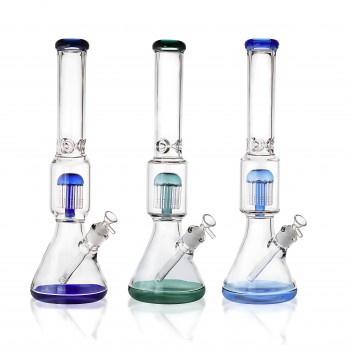 18" 7mm 12-Arm Tree Perc Beaker Water Pipe