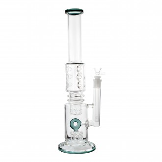 17" Donut Perc Ice Catcher Chamber Straight Water Pipe - [XT-0050]