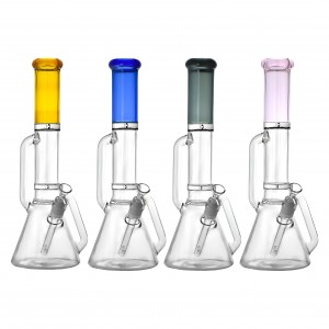 15.5-Inch Ice Pinch Double Handle Beaker Water Pipe 15.5-inch ice pinch double handle beaker water pipe with sturdy base and cooling features