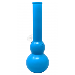 8" Assorted Frosted Double Bubble Water Pipe with Glass On Rubber Downstem - [XW06A]