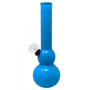 8" Assorted Frosted Double Bubble Water Pipe with Glass On Rubber Downstem - [XW06A]
