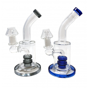6" Stacked Perc Cylinder Water Pipe with Oil Dome - [XW110]