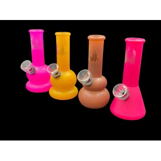 5'' Mini Assorted Sand Blasted Full Color Beaker Water Pipe - [XWP5B]