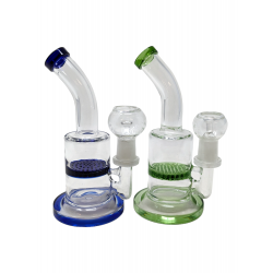 6" Mini Honeycomb Perc Cylinder Water Pipe Rig with Oil Dome - [XWPS75B]