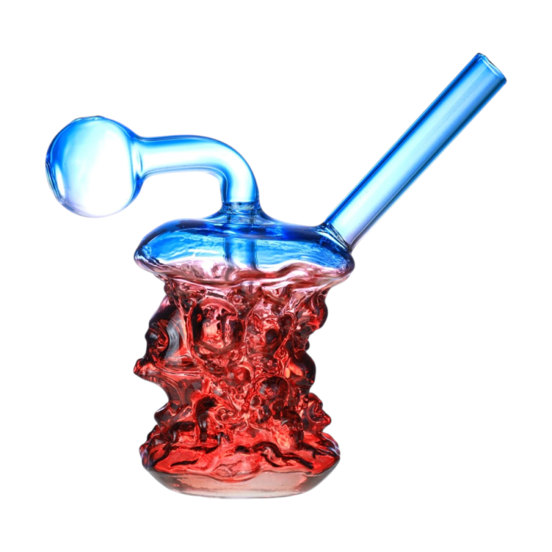 Clover Glass 4.5" Colorful Bitten Apple Glass Oil Bubbler Pipe