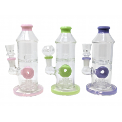 7" Slime Color Donut Perc Water Pipe - [ZD168]