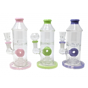 7" Slime Color Donut Perc Water Pipe - [ZD168]