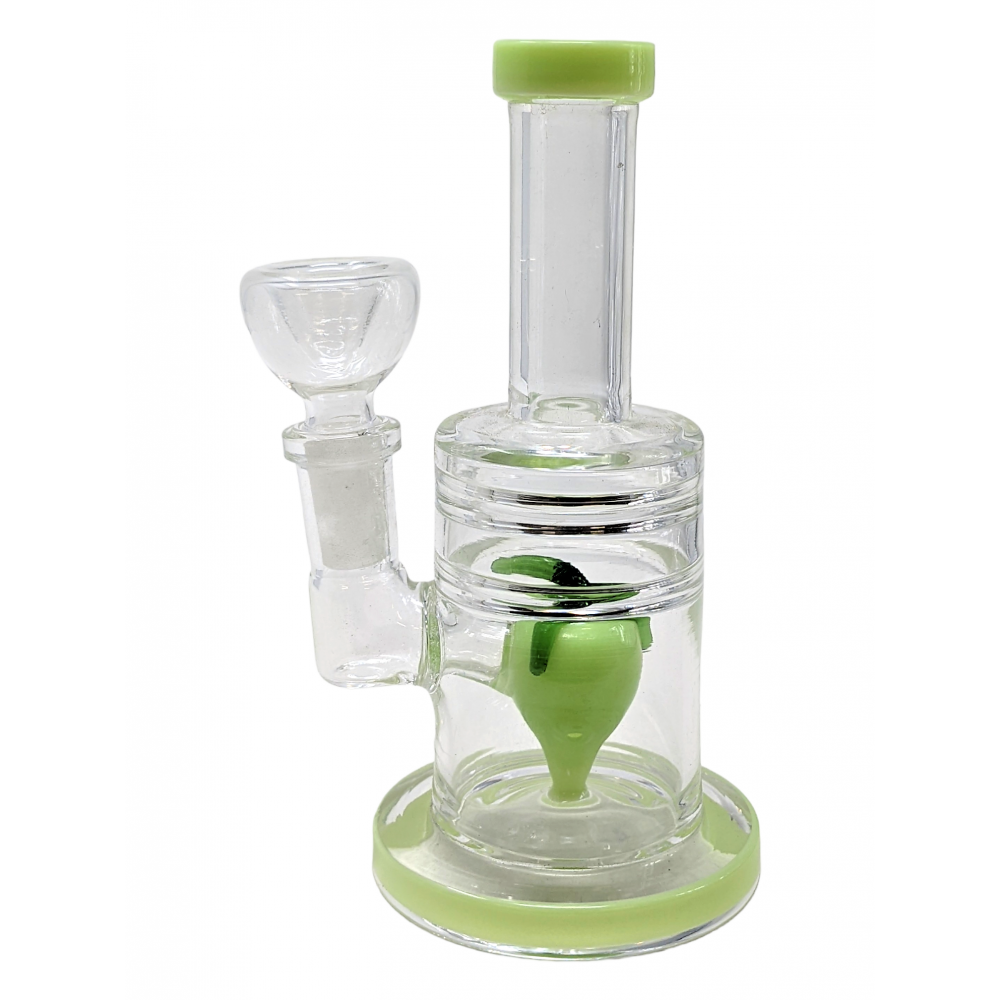6" Slyme Art Perc Double Rim Water Pipe Experience Smooth and Filtered Smoking with this High