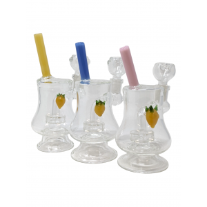 6.5" Pineapple Showerhead Perc Cup Body with Straw Mouthpiece Water Pipe Rig - [ZD234]