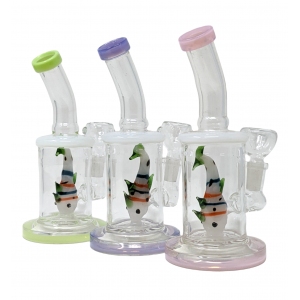 7" Slime Color Fish Perc Water Pipe - [ZD242]