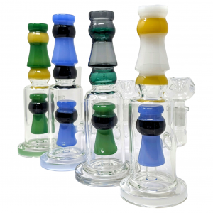 8" Glass Tube W/ Perc Water Pipe - [ZD279]