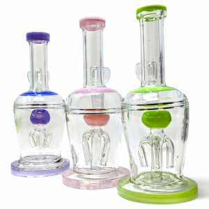 7" Slime Color Pear Shape Octo Perc Water Pipe - [ZD287]