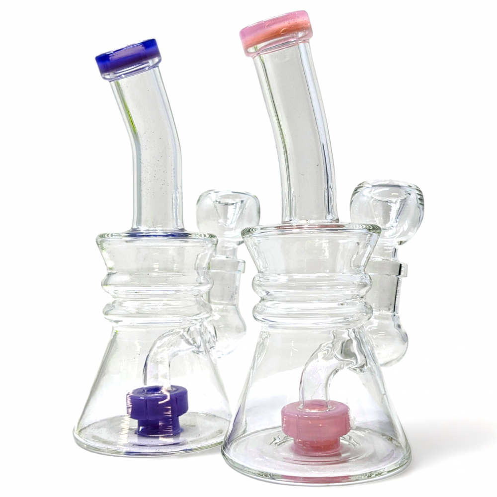 6" Flask-Tastic Duo Rim Shower Head Perc Water Pipe [ZD300]