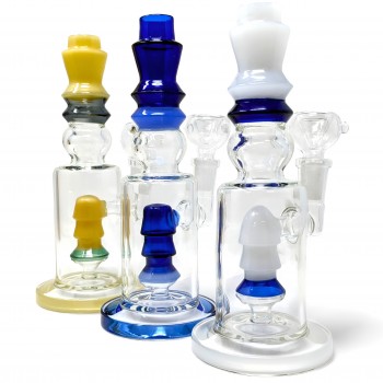 7.5" Elegant Soar into Smooth Hits W/ Perc Water Pipe - Assorted [ZD313]