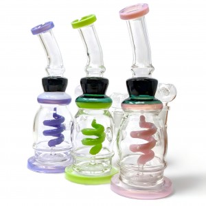 8.5" Perfect Swirl W/ Coil Perc Water Pipe - Assorted [ZD314]