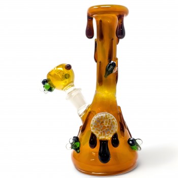 7.5" Golden Buzz Feel the Sting Drippy Water Pipe - [ZD317]