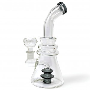 8" Stacked Rims, Smooth Hits Perc Water Pipe - [ZD318]