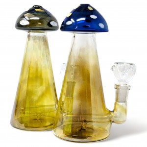 7" Sip The Magic From A Mushroom Twist Inline Water Pipe - [ZD319]