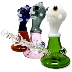 6.5" Beaker Body Beauty W/ Devilish Old Man's Face Water Pipe Assorted Color - [ZD321]