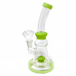 8" Slime Chic In Each Puff: Clear Glass Shower Head Perc Water Pipe - [ZD329]