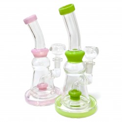 8" Slime Chic In Each Puff: Clear Glass Shower Head Perc Water Pipe - [ZD329]