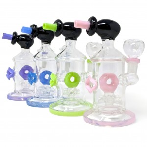 6" Sweet Shot Elegance W/ Donut & Sprinkler Perc Water Pipe - [ZD342]