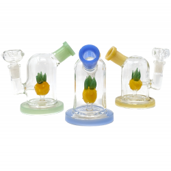 5" Slyme Rim Art Pineapple Perc Water Pipe [ZD36]