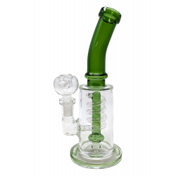 9" Assorted Spiral Coil Perc Straight Water Pipe Rig - [ZD5]