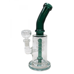9" Assorted Spiral Coil Perc Straight Water Pipe Rig - [ZD5]