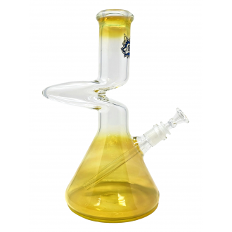 12" ZONG! Fat Bottom Silver Fumed 1-Kink Beaker Zong Water Pipe - [ZF100-BKS]