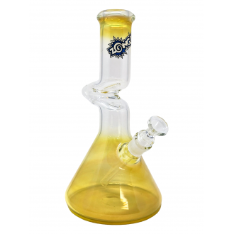 12" ZONG! Fat Bottom Silver Fumed 1-Kink Beaker Zong Water Pipe - [ZF100-BKS]