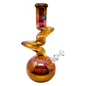 15.5" ZONG! Bubble Bottom Gold Fumed 2-King Zong Water Pipe - [ZG150-OG]